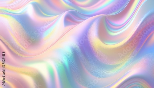 Wallpaper Mural holographic iridescent background with pastel rainbow color waves and soft focus featuring a smooth white cream liquid pattern in an abstract dreamy style ideal for modern high quality designs Torontodigital.ca