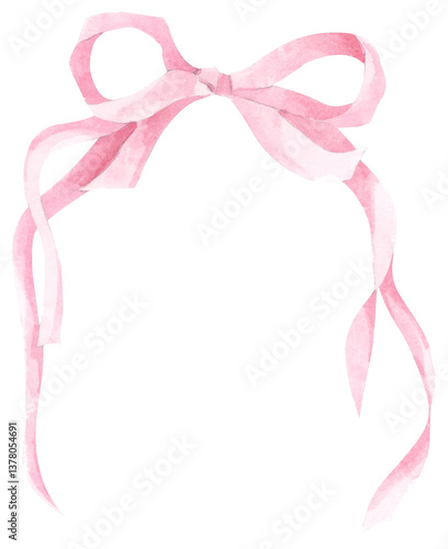 Watercolor bow frame collection featuring coquette style ribbons in blush tones, ideal for cute card designs, decorative borders, and digital crafts.