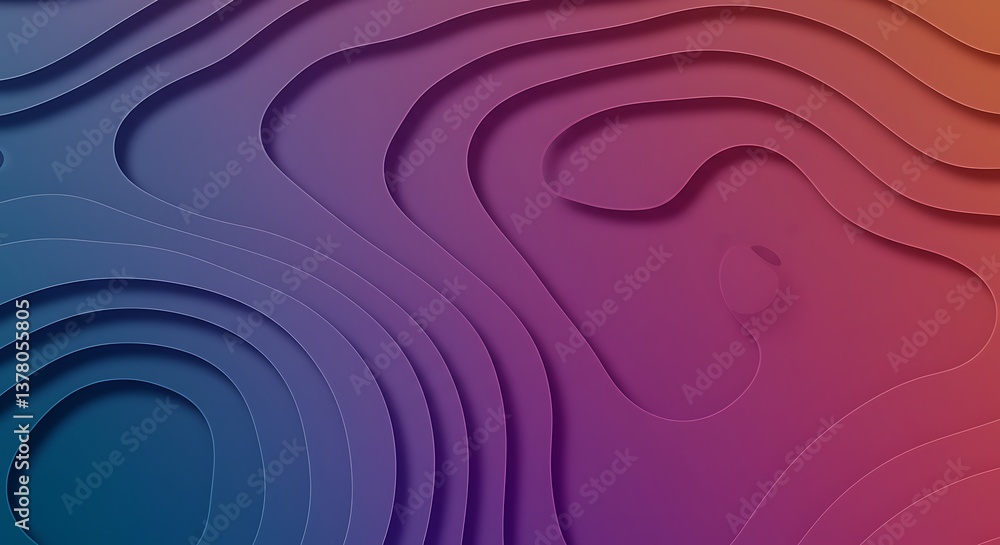 Abstract Gradient Layers Background with Purple to Orange Colors Waves Abstract Gradient Layers Background with Purple to Orange Colors Waves