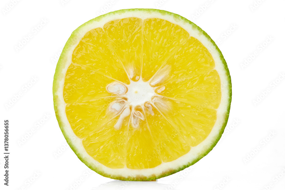 Close up Texture of Fresh Orange Lime Slice Showcasing Vibrant Color and Juicy Pulp on White and Isolated Background Close up Texture of Fresh Orange Lime Slice Showcasing Vibrant Color and Juicy Pulp on White and Isolated Background