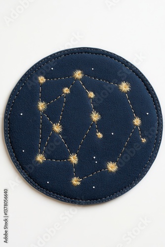 Embroidered Constellation Coasters Celestial Night Sky Decor