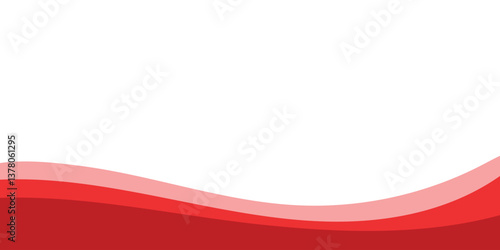 Red Wave on White Background
