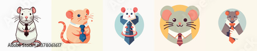 vector rat wearing a tie