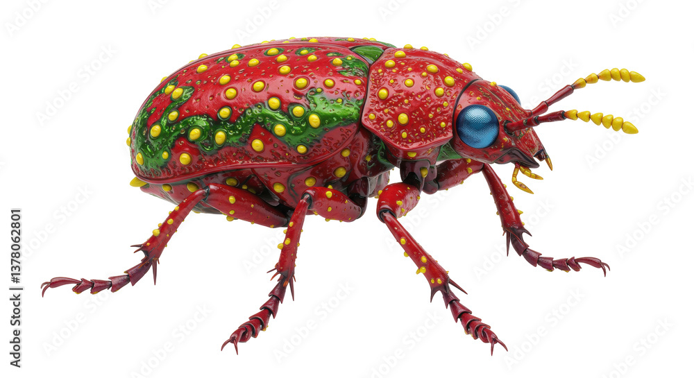 Naklejka premium Isolated Detailed Red Beetle Insect