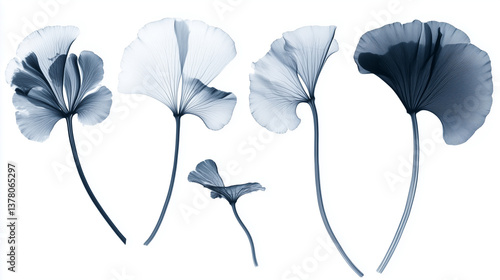 Elegant x-ray ginkgo leaf pack with medicinal radiograph effect