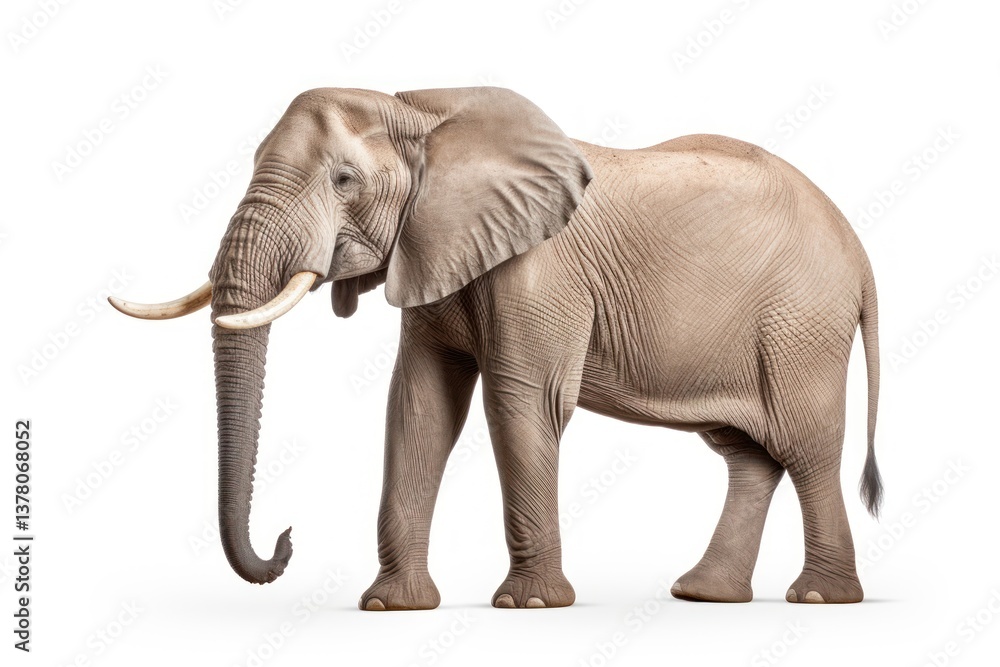 Fototapeta premium Side view photo of elephant wildlife animal mammal.