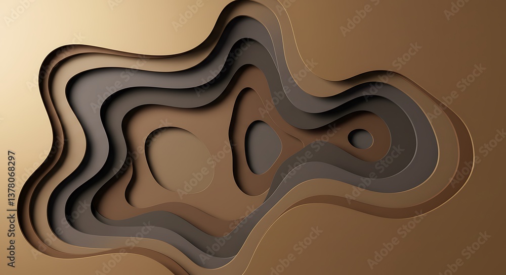 Abstract Brown Paper Cutout Layers Graphic Design with Elegant Earth Tones Abstract Brown Paper Cutout Layers Graphic Design with Elegant Earth Tones