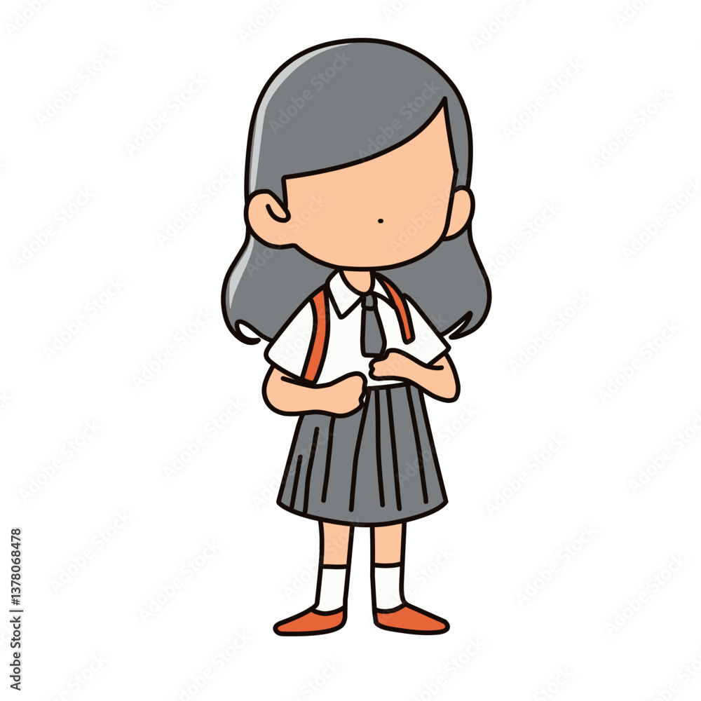 cartoon girl in school uniform cartoon girl in school uniform