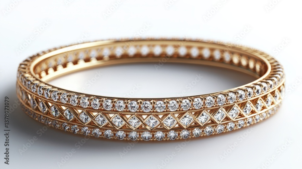 Elegant Gold Diamond Bracelet with Intricate Design Luxurious Jewelry Accessory for Women Elegant Gold Diamond Bracelet with Intricate Design Luxurious Jewelry Accessory for Women
