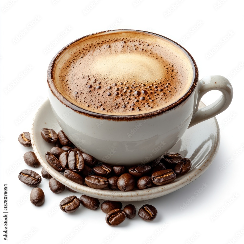 Fototapeta premium A cup of black coffee beverage drink beans.