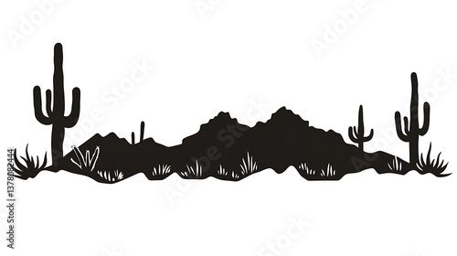 Desert Silhouette Landscape. (2)