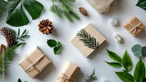 Wallpaper Mural A flat lay of sustainable product samples styled with natural elements. digital Torontodigital.ca