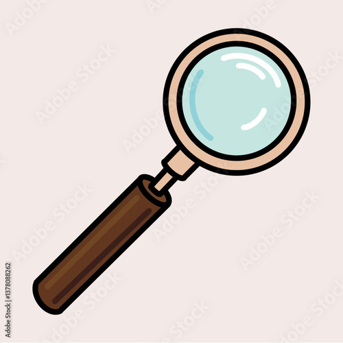 Minimalist Zoom and Search Magnifying Glass Vector Illustration