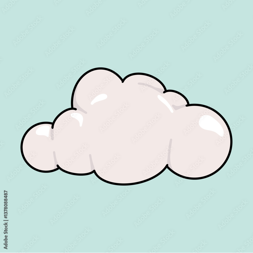 Pastel Cloud Vector Illustration