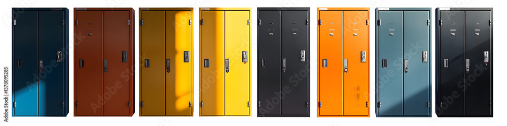 Gym locker isolated on transparent background, Set of Gym locker isolated on transparent background, Set of