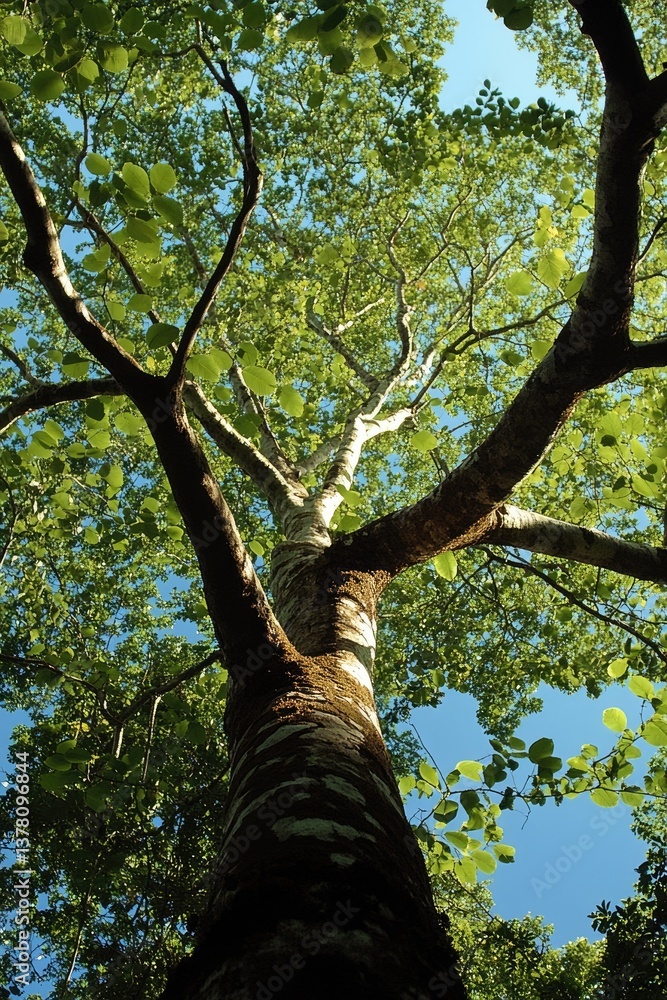 Obraz premium Copaiba Tree in Atlantic Forest: Native Nature with Green Leaves and Trunk