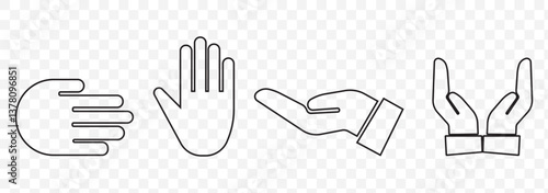 Hands icon vector. Perfect for web apps and mobile. free hands art vector on Transparent Background. EPS 10.