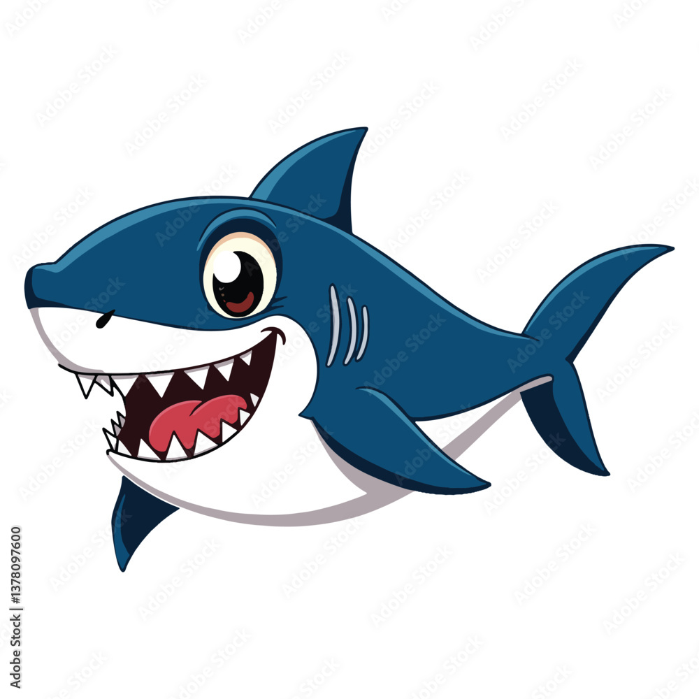 A shark with big teeth and a big smile on the face A shark with big teeth and a big smile on the face