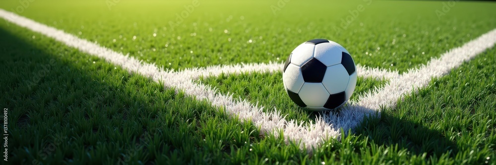 Fototapeta premium Precise Soccer Ball Corner Kick Placement