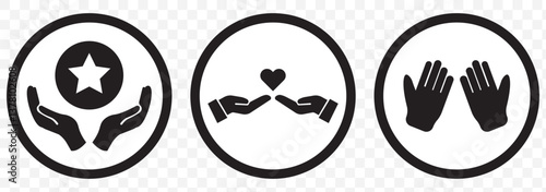 Hands icon vector. Perfect for web apps and mobile. free hands art vector on Transparent Background. EPS 10.