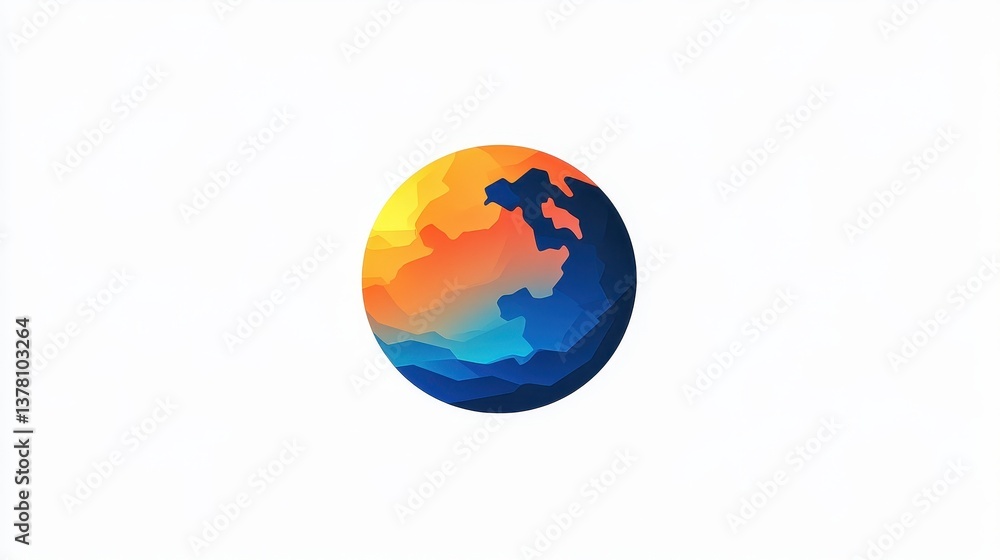 A colorful abstract representation of the Earth in digital form. A colorful abstract representation of the Earth in digital form.