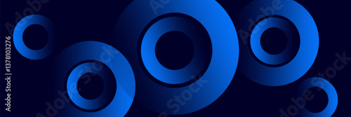 A blue background with circles of different sizes and colors. The circles are arranged in a way that creates a sense of movement and energy. Scene is dynamic and lively