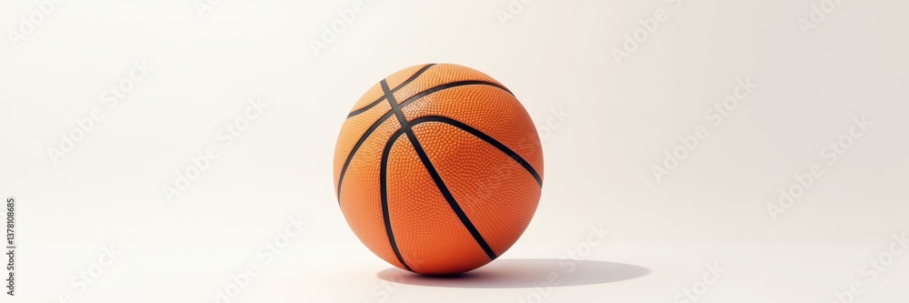 Fototapeta premium Vibrant basketball centered on a pristine background