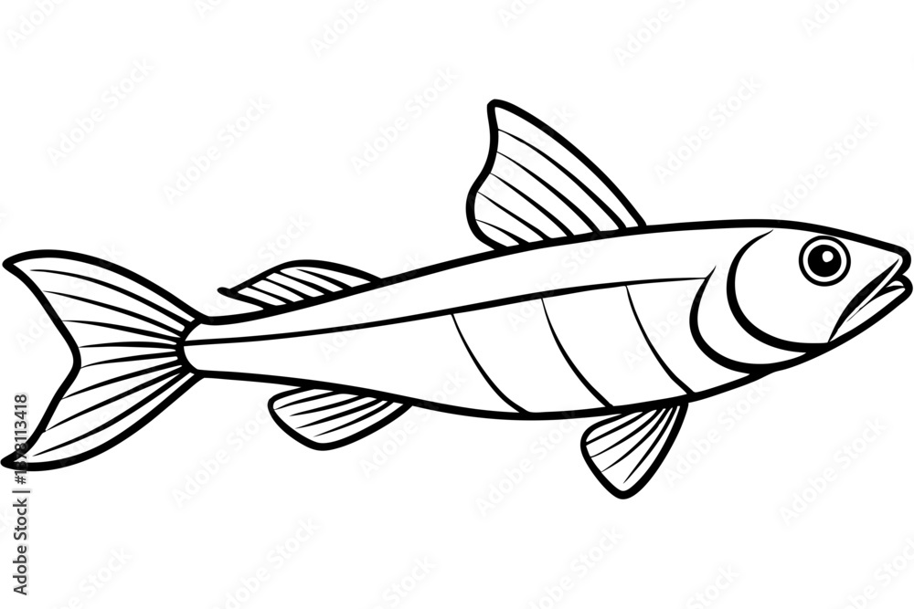Minimalist Lanternfish Line Art Vector Design Minimalist Lanternfish Line Art Vector Design