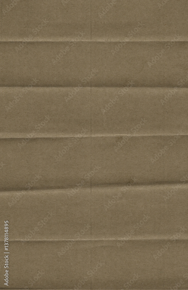 Fototapeta premium High-resolution texture of brown kraft paper with horizontal fold lines. The paper has a natural, recycled appearance and a slightly rough surface.