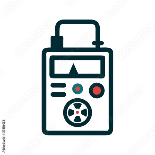 Digital multimeter device in flat electronics icon style