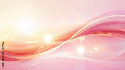 Graceful waves of light abstract digital art soft pastel palette serene environment dynamic flow conceptual design