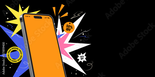 Online Shopping Super Sale Promotion on Mobile App with Discounts and Special Offers