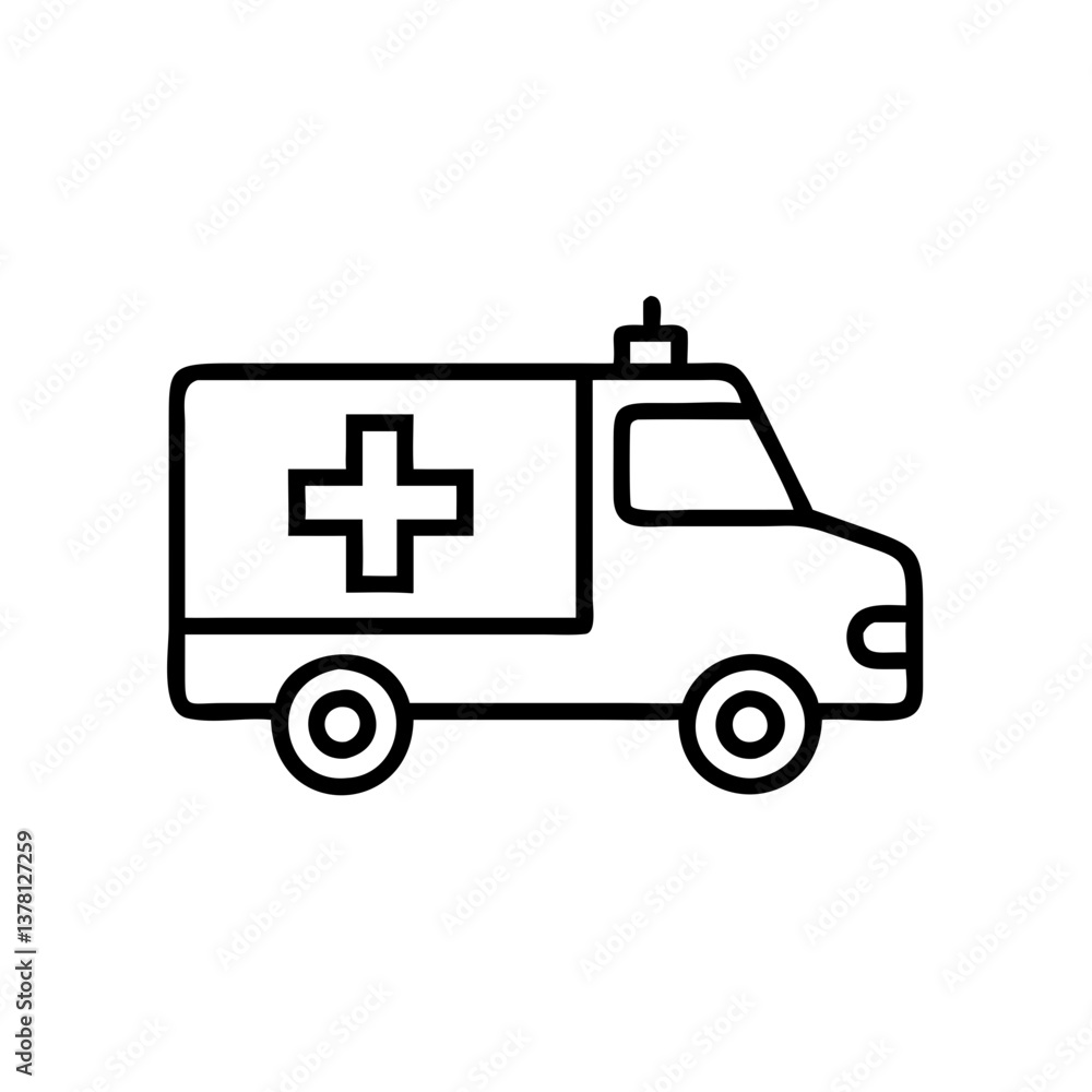 Ambulance vehicle illustration on a plain background Ambulance vehicle illustration on a plain background