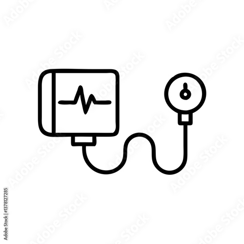 Blood pressure monitor in line art style