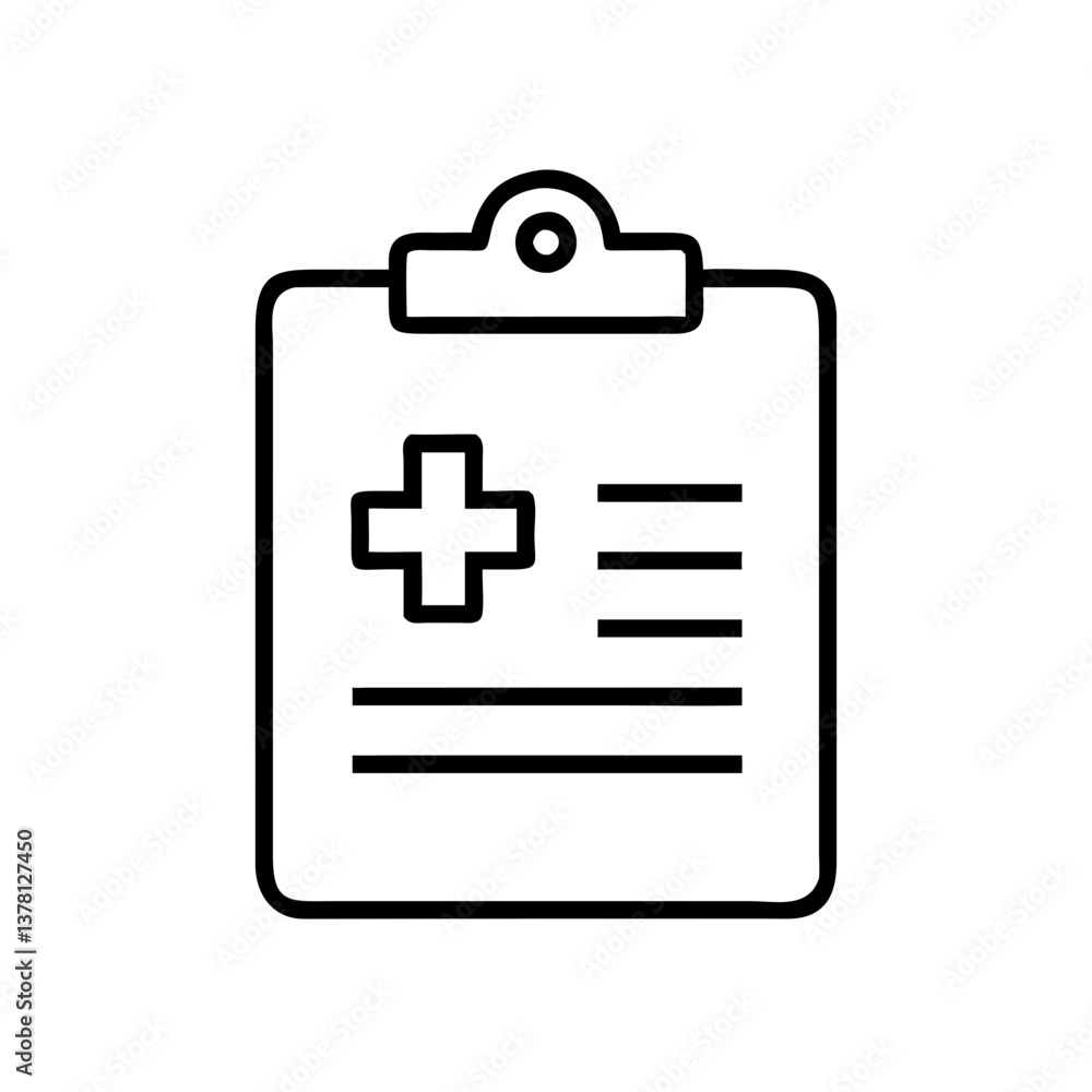 Medical clipboard with health records Medical clipboard with health records