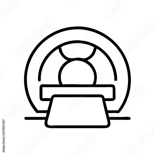 MRI machine illustration in a minimalist style