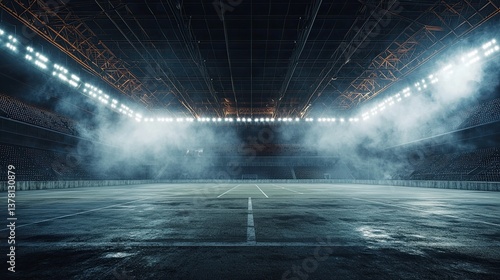 Wallpaper Mural Empty hockey arena with atmospheric fog and bright lights Torontodigital.ca