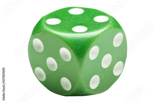 A Realistic Illustration of a Green board Dice game counter isolated on white background