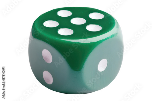 A Realistic Illustration of a Green board Dice game counter isolated on white background