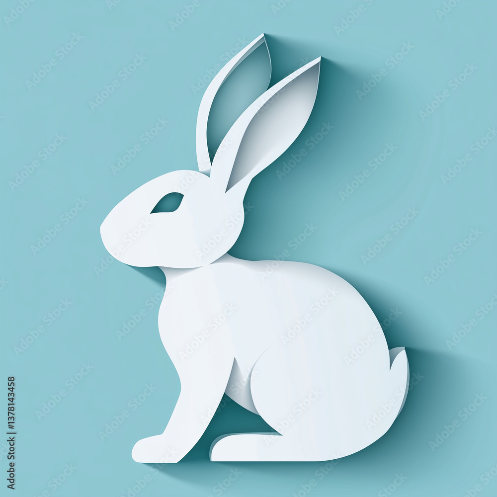 Happy Easter Paper-Cut Rabbit Card – Turquoise & Blue-Grey Cottage-Punk Design (Vector Template, V-Ray Style, Copy Space) Happy Easter Paper-Cut Rabbit Card – Turquoise & Blue-Grey Cottage-Punk Design (Vector Template, V-Ray Style, Copy Space)