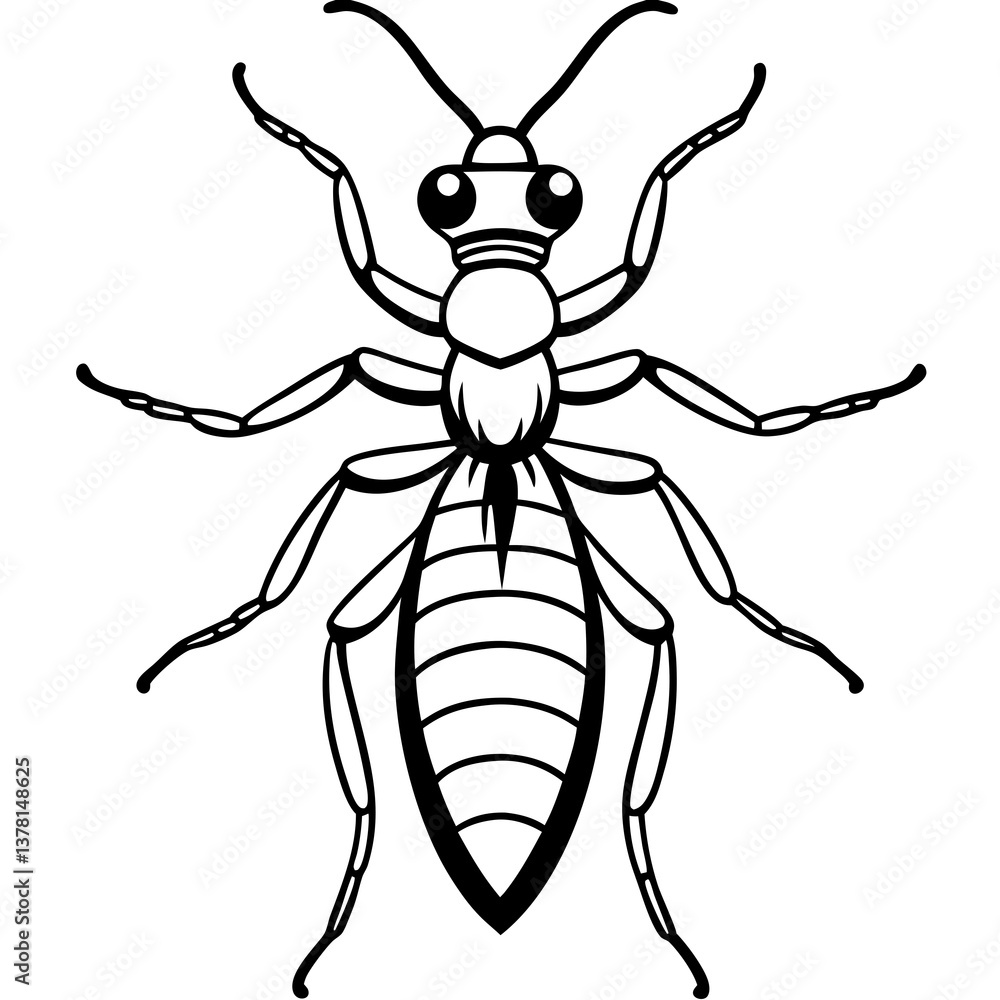 Simple Termite Line Illustration Simple Termite Line Illustration