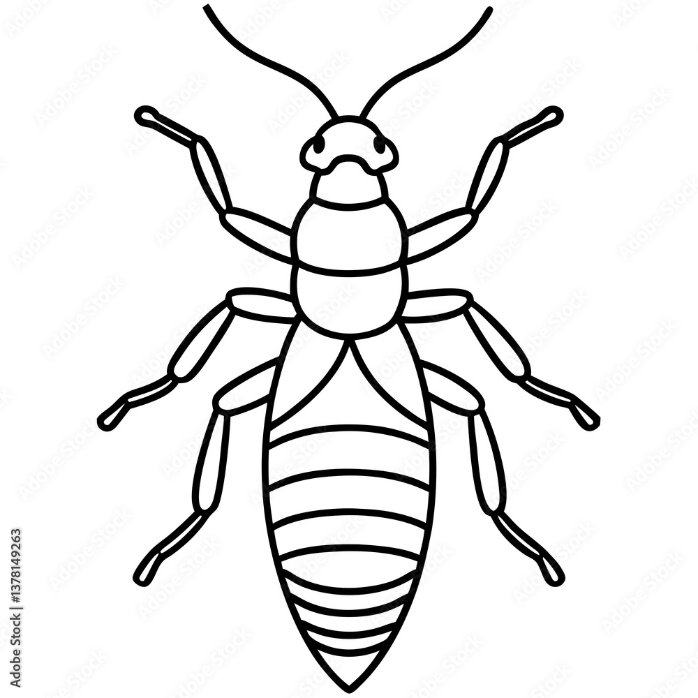 Simple Termite Line Illustration Simple Termite Line Illustration