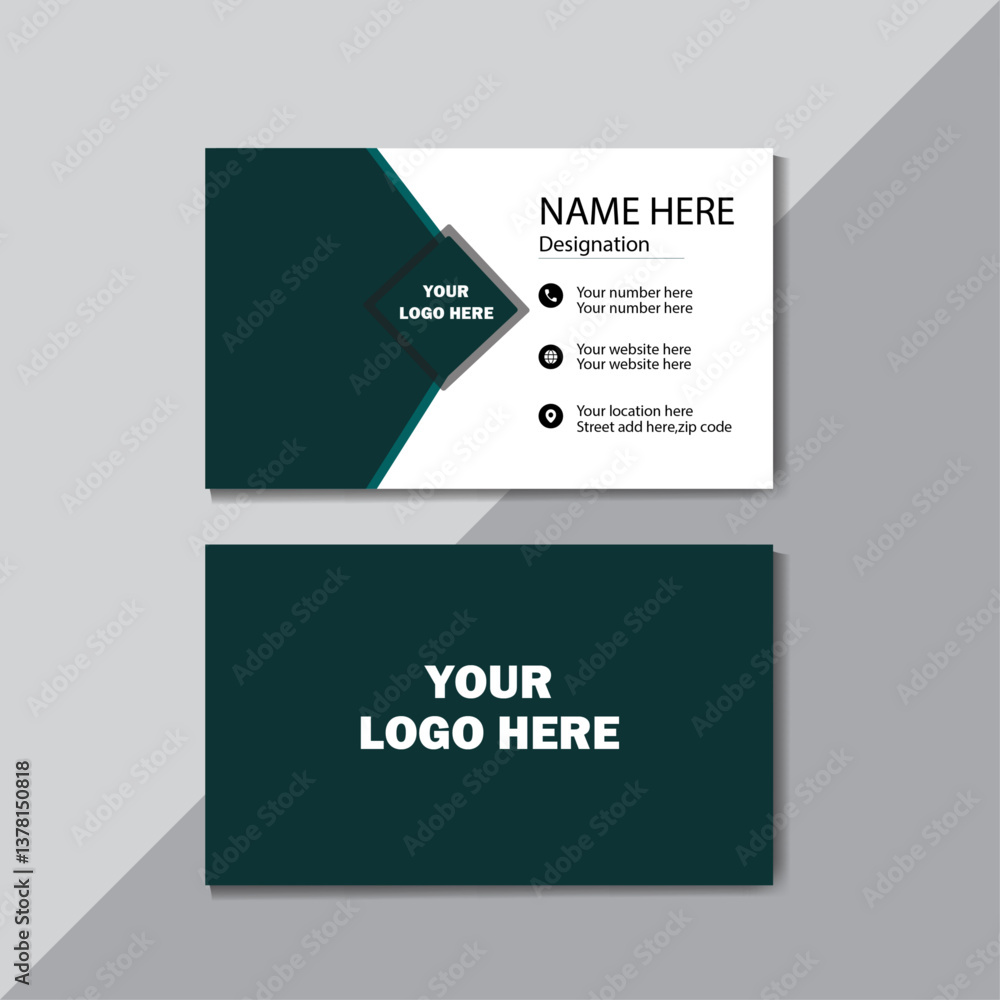 Modern Simple and Clean Business Card template design With charcoal and white. Modern Simple and Clean Business Card template design With charcoal and white.