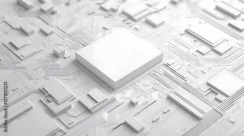 Abstract White Circuit Board