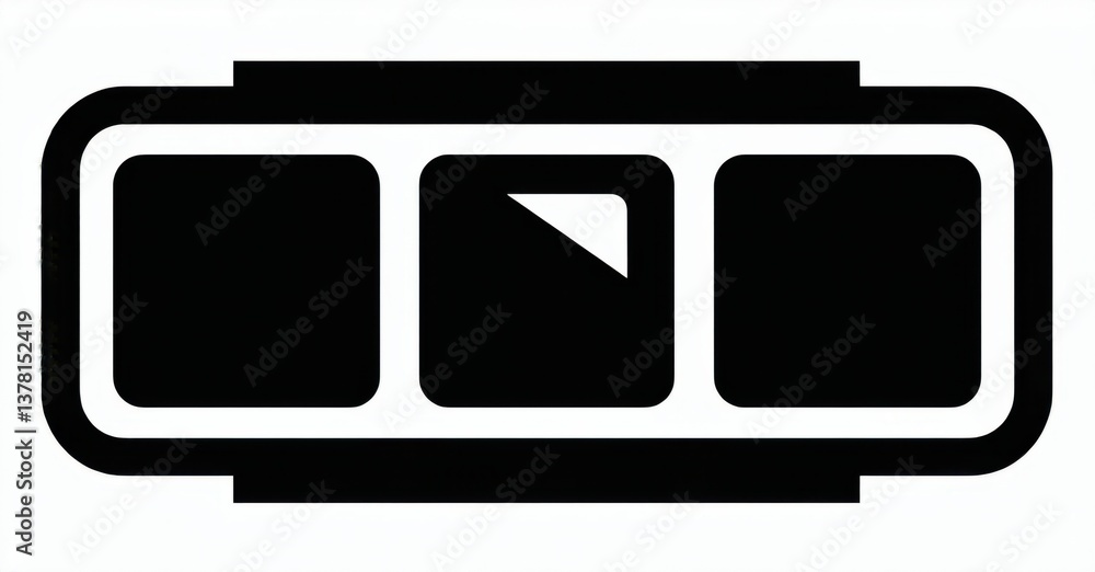 Sleek black and white professional video editing suite app icon with multi track layers flat three dimensional glossy style round square shape modern app icon featuring clean min Sleek black and white professional video editing suite app icon with multi track layers flat three dimensional glossy style round square shape modern app icon featuring clean min