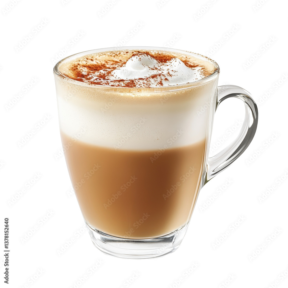 Smooth and creamy latte coffee in glass cup with frothy milk on Transparent background, Latte coffe isolated on PNG background Smooth and creamy latte coffee in glass cup with frothy milk on Transparent background, Latte coffe isolated on PNG background