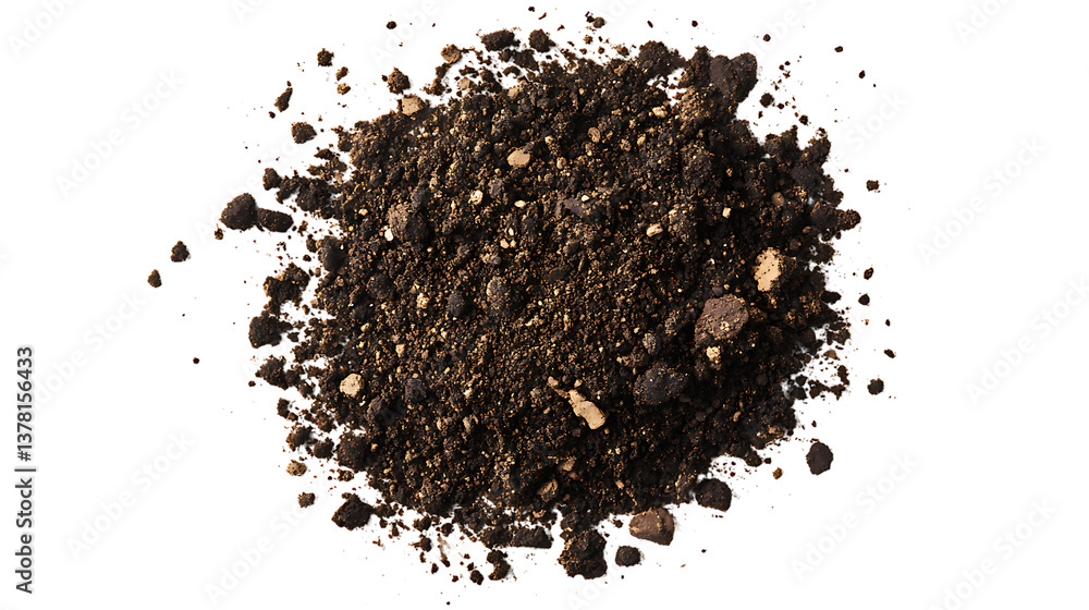 Pile of Soil or Dirt on White or Transparent Background. Pile of Soil or Dirt on White or Transparent Background.