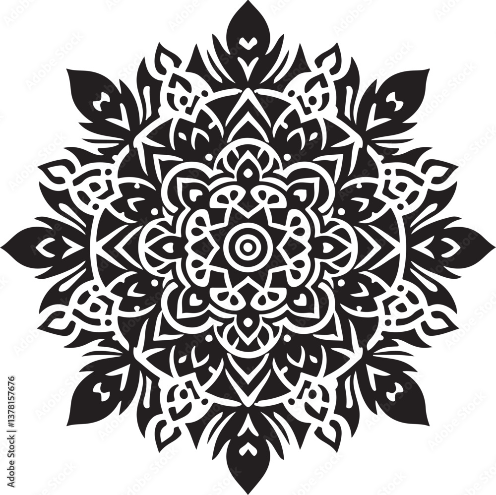 Fototapeta premium Mandala Silhouette Vector Illustration Design