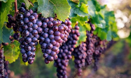 Wallpaper Mural Vineyard Red Grapes Sunlight Torontodigital.ca