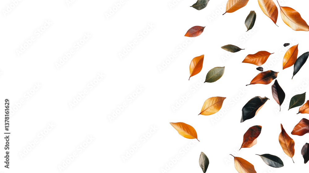 Fallen autumn foliage, natural isolated backdrop, seasonal, cut out transparent Fallen autumn foliage, natural isolated backdrop, seasonal, cut out transparent